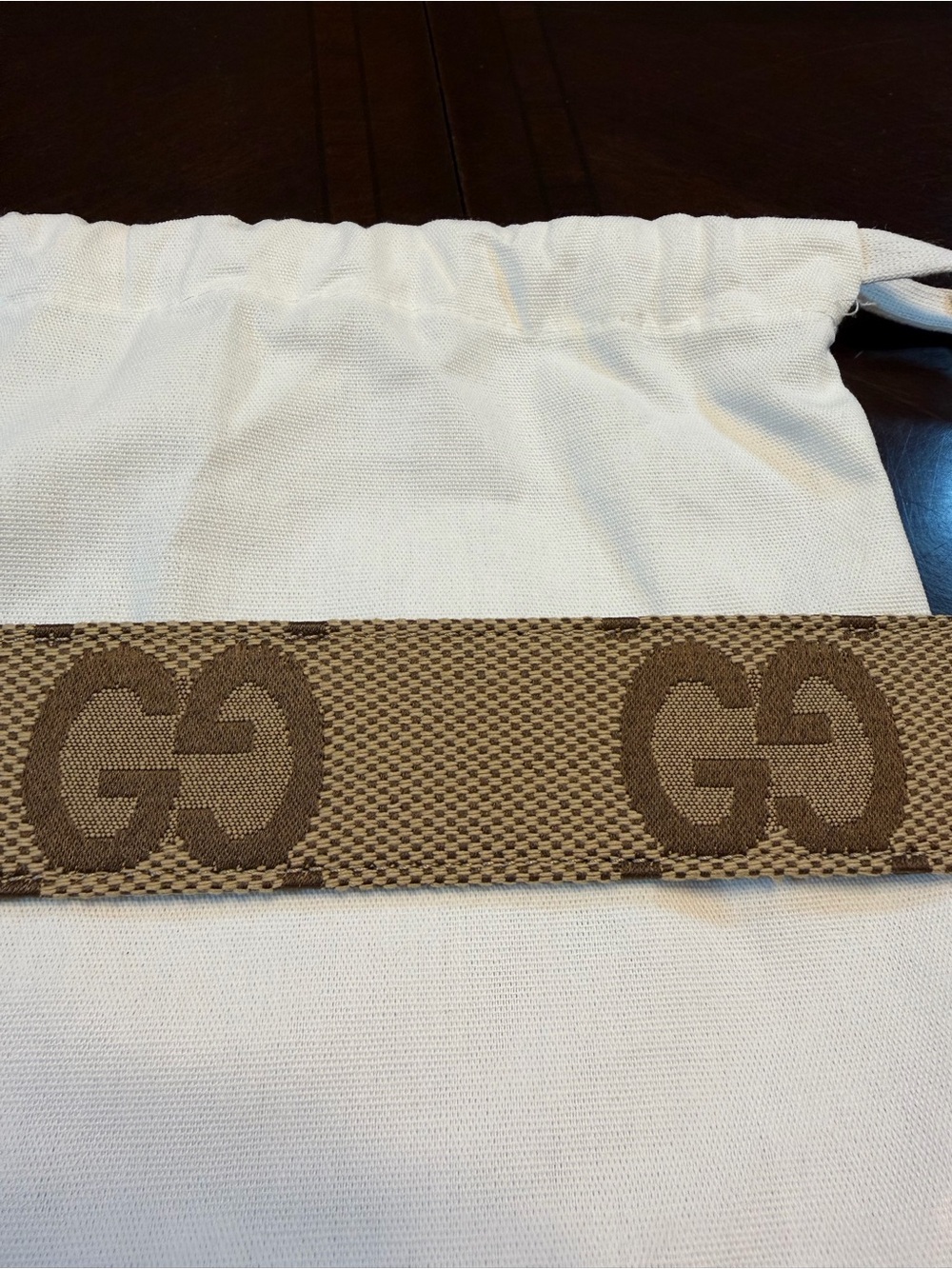 New Gucci GG Supreme Jumbo Logo Belt Brown Size 46 / 115 cm Fits Waist 42 - 46 - Picture 11 of 13